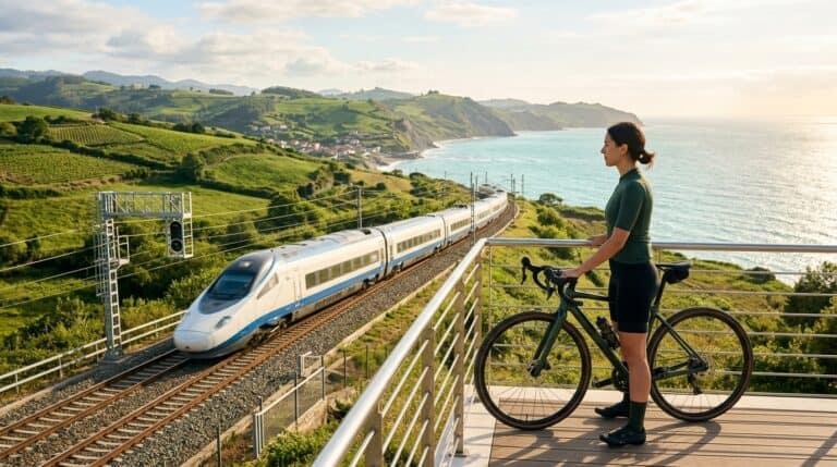 Voyager en train avec son vélo le long de la côte en France